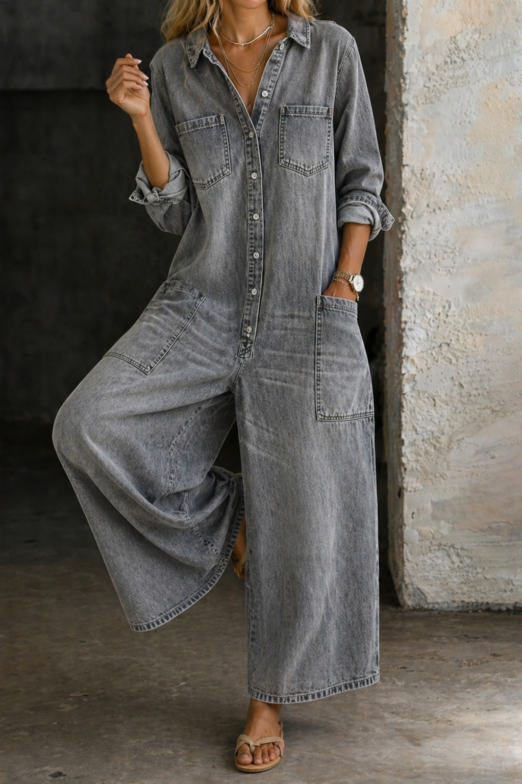 Vivienne | Casual Denim Jumpsuit – Velora Toronto