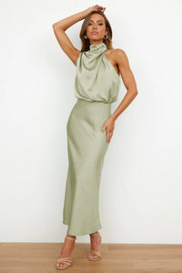 Violet™ | Sahara Draped Dress - Light Green