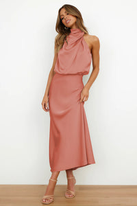 Violet™ | Sahara Draped Dress - Salmon