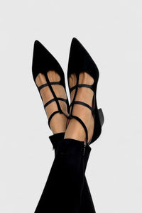 Elevated Elegant Real Leather Heels - Black