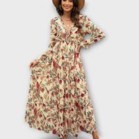 Ynah | Women Elegant Maxi Dress - Apricot