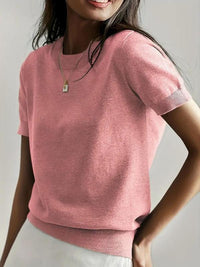 CIELA™ – Lightweight Short Sleeve Crewneck Pullover Top - Pink