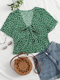 ALTHEA™ – Casual Summer V-Neck Flowy Top - Green