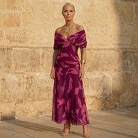 Celeste | Elegant Leaf Dress - Purple