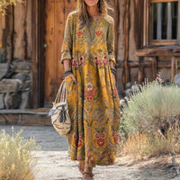 Evelyn | Vintage-Inspired Long Sleeve Casual Dress - Multicolor