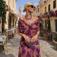 Mikaela | Off Shoulder Maxi Dress - Purple