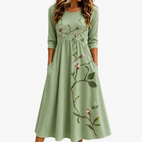 Willow Bloom Sage Midi Dress - S