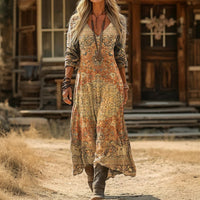Evelyn | Vintage-Inspired Long Sleeve Casual Dress - Multicolor