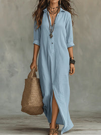 WILLOW | Effortless Maxi Dress Flattering Silhouette Versatile Daily Wear - Blue