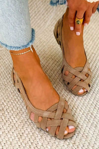 Quennie - Woven Summer Sandals - Beige