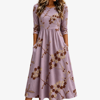 Heather Meadow Floral Pocket Midi Dress - S
