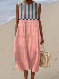 Lily™ Striped Pastel Midi Dress - Multicolor