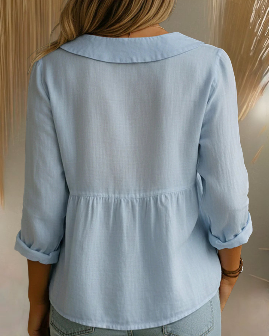 Arlira | Soft Linen Blouse with Peter Pan Collar