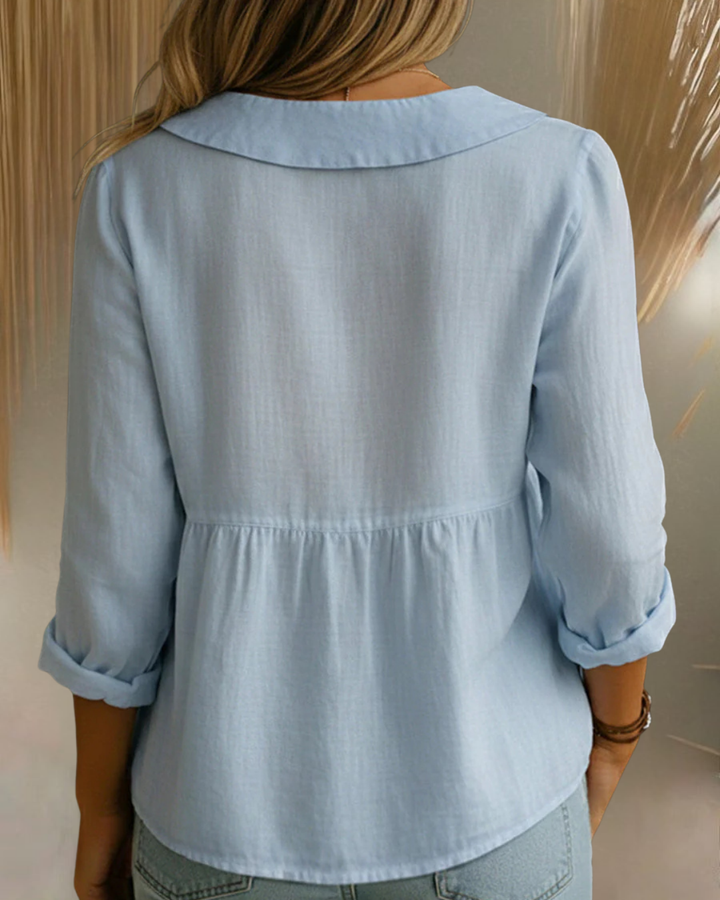 Arlira | Soft Linen Blouse with Peter Pan Collar