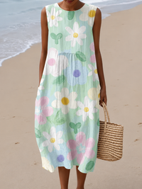 Erin™ Pastel Blossom Midi Dress - Multicolor