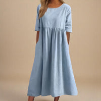 Miranda | Classic Sleeve Dress - Sky Blue