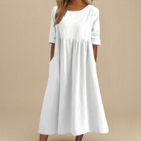 Miranda | Classic Sleeve Dress - White