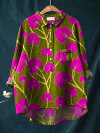 Sophia | Women's Vintage Flower Art Print Casual Shirt - Multicolour
