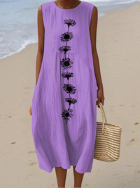 Emma™ Violet Bloom Midi Dress - Multicolor