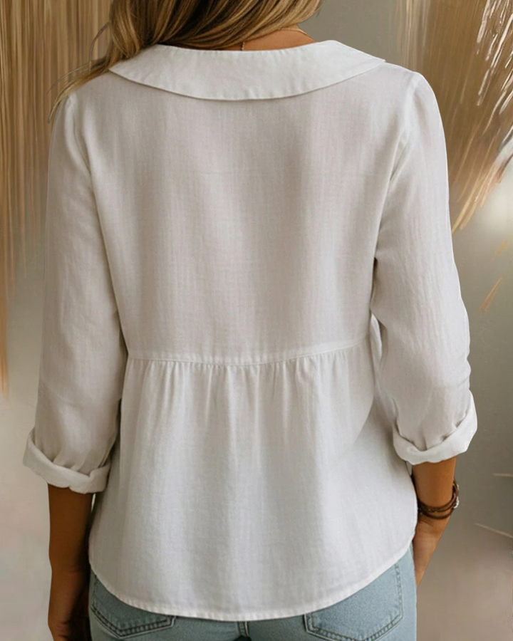 Arlira | Soft Linen Blouse with Peter Pan Collar