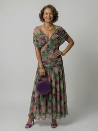 Calen | Off Shoulder Flow Midi Dresses - Multicolor