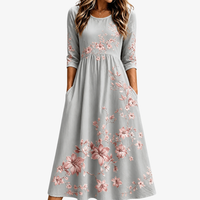 Silver Blossom Retreat Midi Dress - S
