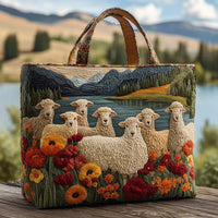 Handcrafted Bag | Sheep by the Lake - 15" x 13.8"