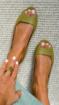 Naya - Golden Comfort Chic Sandals - Light Green