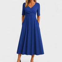 Phoebe | Elegant Midi Dress - Blue