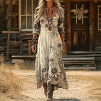 Evelyn | Vintage-Inspired Long Sleeve Casual Dress - Multicolor