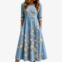 Bluebell Meadow Pocket Midi Dress - S