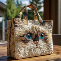 Handcrafted Bag | The White Cat - 15" x 13.8"