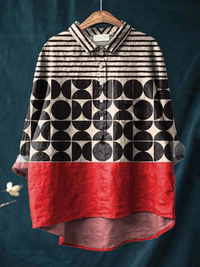 Freya | Artistry Geometric Pattern Printed Women's Casual Shirt - Multicolour