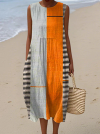 May™ | Colorblock Midi Dress - Multicolor