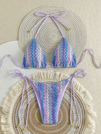 Grace | Crochet Look Triangle Bikini - Purple
