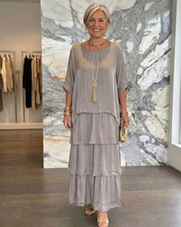 Lara | Elegant Flowing Maxi Dress - Gray