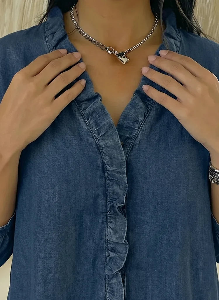 Clara | Elegant Ruffle Detail Blouse