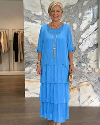 Lara | Elegant Flowing Maxi Dress - Blue