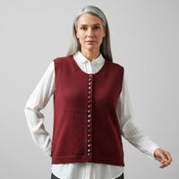 ALINA | Classic Knitted Vest - Red
