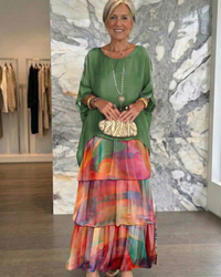 Lara | Elegant Flowing Maxi Dress - Multicolor