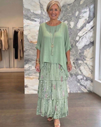 Lara | Elegant Flowing Maxi Dress - green