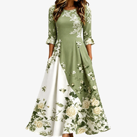 Sage Garden Rose Pocket Maxi Dress - S