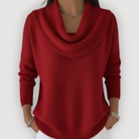 ALENE – COSY COWL JUMPER - Red