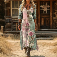 Evelyn | Vintage-Inspired Long Sleeve Casual Dress - Multicolored