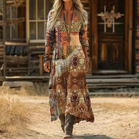 Evelyn | Vintage-Inspired Long Sleeve Casual Dress - Multicolor