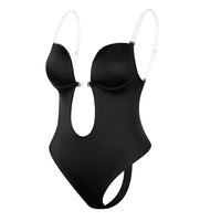 Lina - Diepe V-hals Backless Body Shaper - Zwart