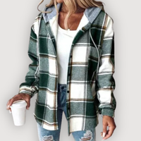 ROWAN – PLAID HOODED JACKET - Green