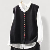 ALINA | Classic Knitted Vest - Black