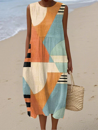 Iris™ Geometric Midi Dress - Multicolor