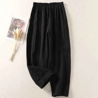 Soft Linen Pants - Black
